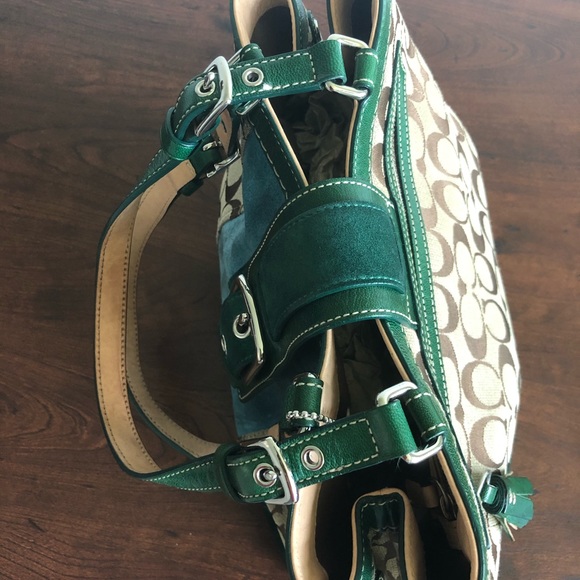 Coach suede trim color block bag *Authentic* - Picture 4 of 12